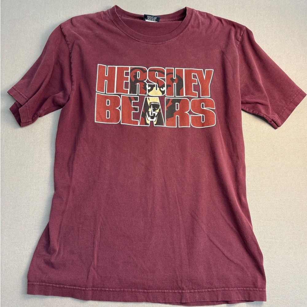 Jansport Hershey Bears T Shirt Mens Large Maroon Burgundy Hockey Graphic Tee